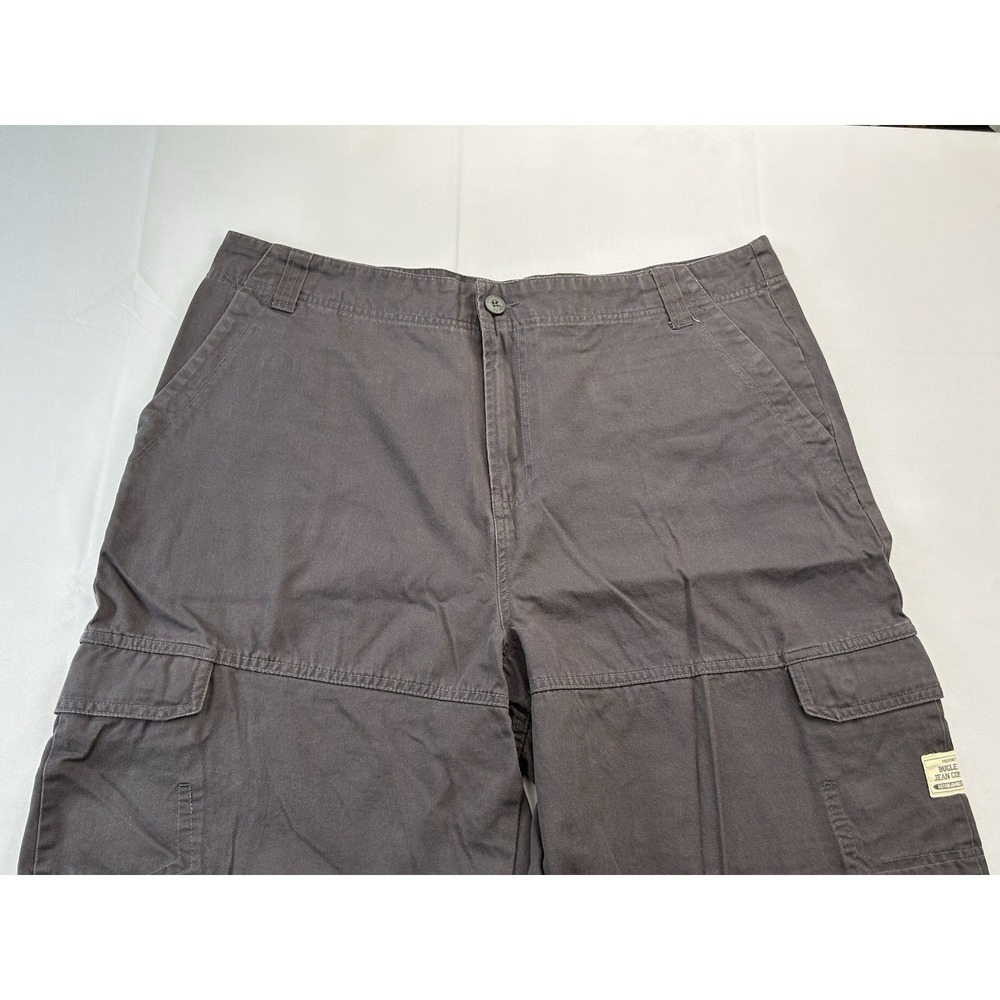 Bugle Boy Cargo Shorts Mens 40 Midnight Grey Raw Hem Utility Y2K Cotton Skater